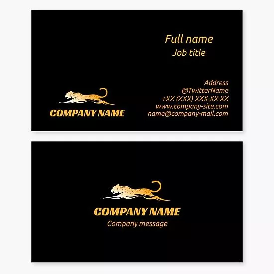 Black Business Card Template