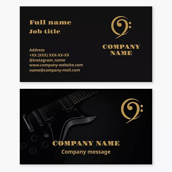 Business card template Music, guitar