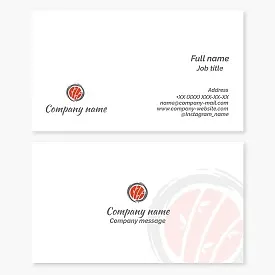 Sushi bar business card template.