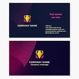 Business card template. Production of award-winning products.