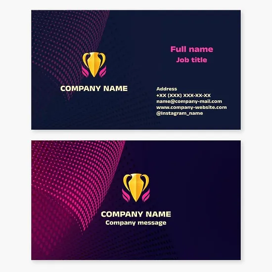 Business card template. Production of award-winning products.