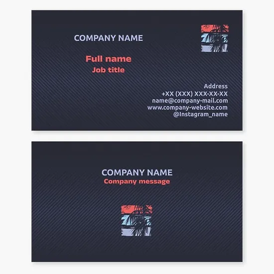 Business card template. Abstract. Palm trees.