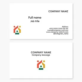Business card template. Family cottage construction.