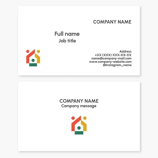Business card template. Family cottage construction.