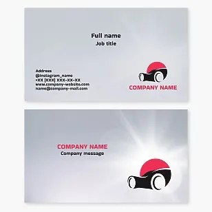 Abstract car logo business card template. Japanese cars.