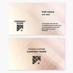 Business card template. Flooring for home and office. Parquet, laminate, and planks.