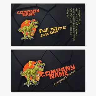 Business card template Basketball, dinosaur