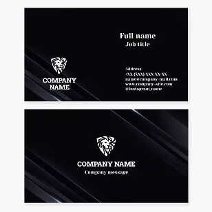 Business Card Template with White Lion Logo