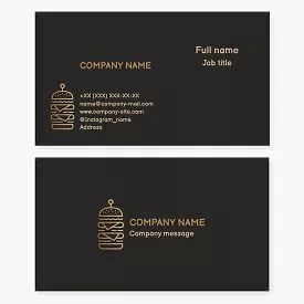 Business card template. Cafe. Sandwich.