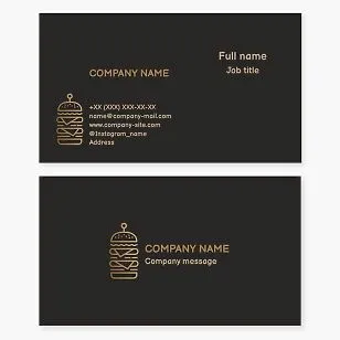 Business card template. Cafe. Sandwich.