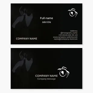 Photographer business card template. Photo studio.