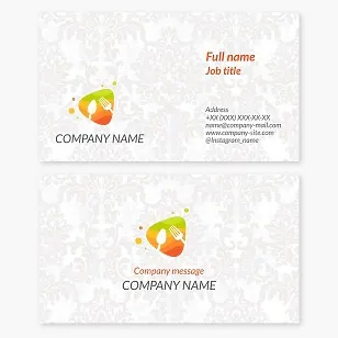Business card template. Canteen, cafe, restaurant, fast food establishment.