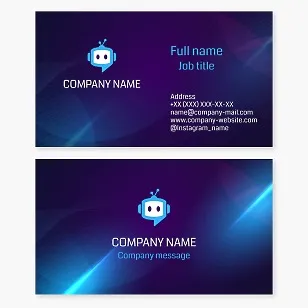 Business card template. Robotics.