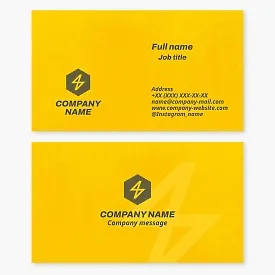 Business card template. Lightning. Electrical equipment.