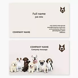 Business card template. Dog shelter. Homeless, lost, abandoned dogs. Dog, heart, love.