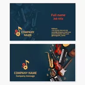 Musical Instrument Repair Services Business Card Template