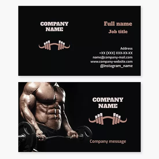 Business cards template Athletic club, fitness, sports club, bodybuilding