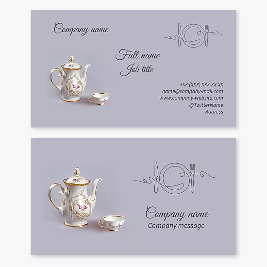 Catering, Kitchenware, Antique Shop Business Card Template