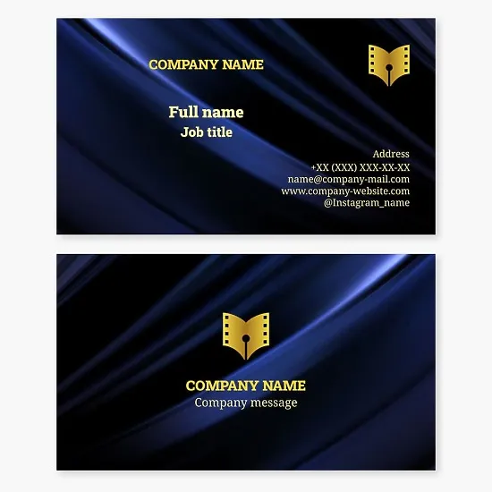 Business card template. Film script writer.