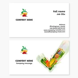 Abstract Apple Logo | Fruits and Vegetables | Business Card Template