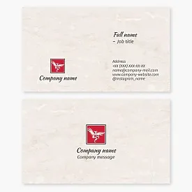 A business card template featuring an abstract phoenix logo. A symbol of eternal rebirth, resurrection, life after death, hope, perseverance, and overcoming adversity.