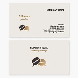 Coffee Bean Bubble Chat Business Card Template. Cafe.