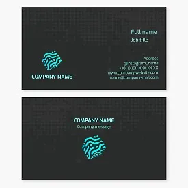 Abstract cube design business card template. Digital technology.
