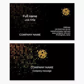 Yellow Disco Ball Logo | Black Business Card Template