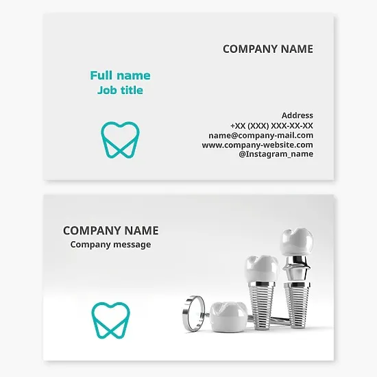 Business card template Dentistry, implants