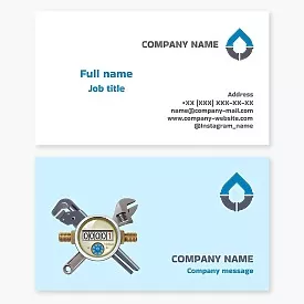 Business card template Water meters, plumbing