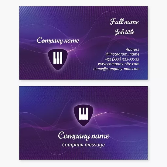 Music business card template