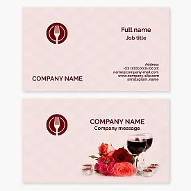 Business card template. Restaurant. Letter O.