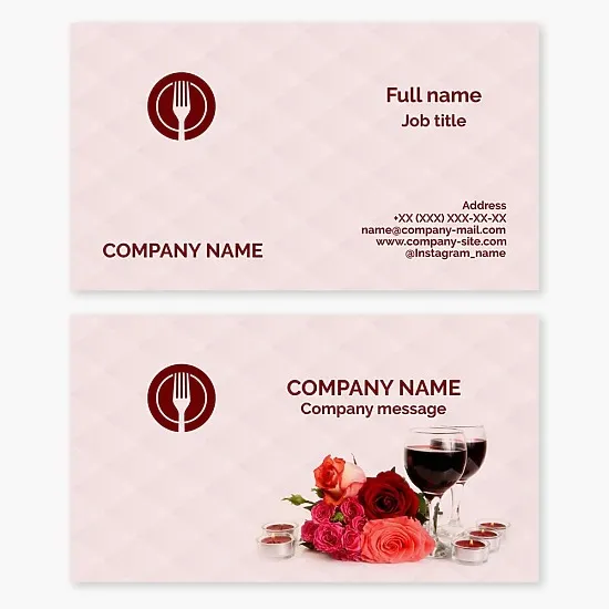 Business card template. Restaurant. Letter O.