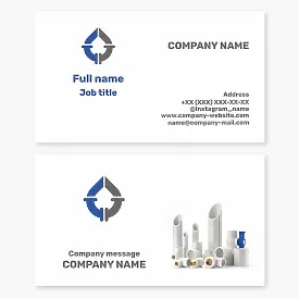Business card template Accessories and materials for water supply and sewerage