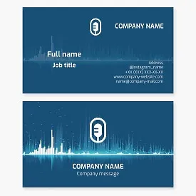 Recording studio. Vocalist. Business card template