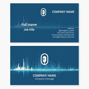 Recording studio. Vocalist. Business card template