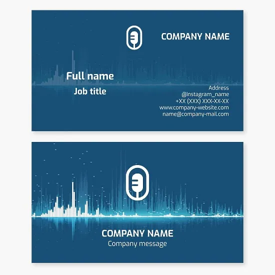 Recording studio. Vocalist. Business card template