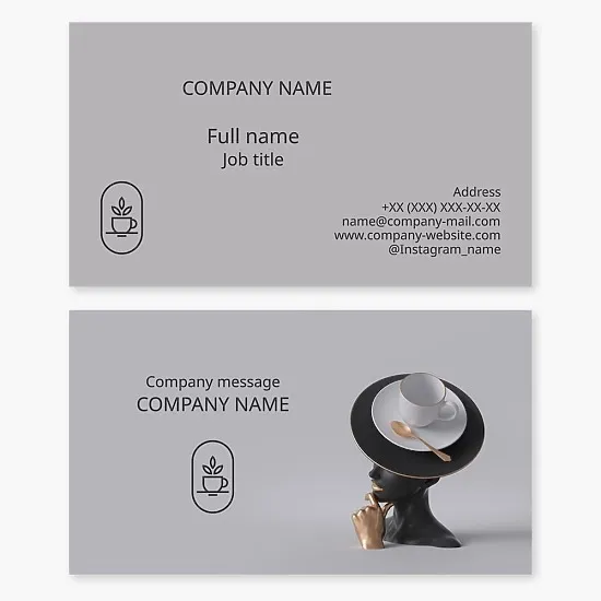 Business card template. Teahouse, cafe. Catering.