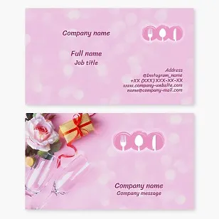 Romantic Restaurant Business Card Template | Cutlery