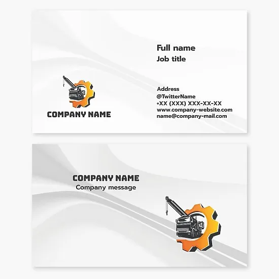 Business card template for a civil engineer, crane operator, construction and installation team