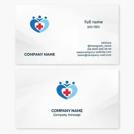 Business card template for healthcare. Hospital, clinic.