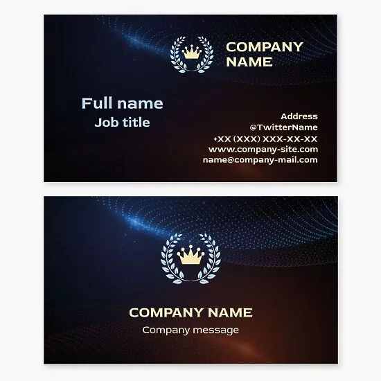 Laurel Wreath Crown Logo Business Card Template