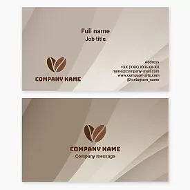 Business card template. Coffee beans. Coffee supplies. Cafe.