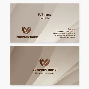 Business card template. Coffee beans. Coffee supplies. Cafe.