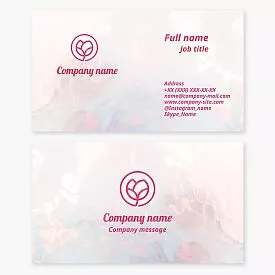 Business card template. Abstraction. Beauty salon. Flower. Letter O.