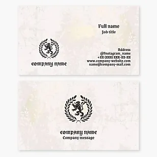 Laurel Wreath and Lion Logo Business Card Template