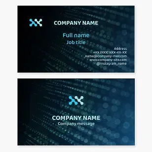 Business card template. Abstraction. Technologies. Two letters X.