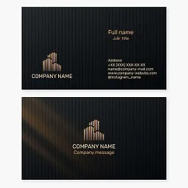 Business card template. Construction and development.