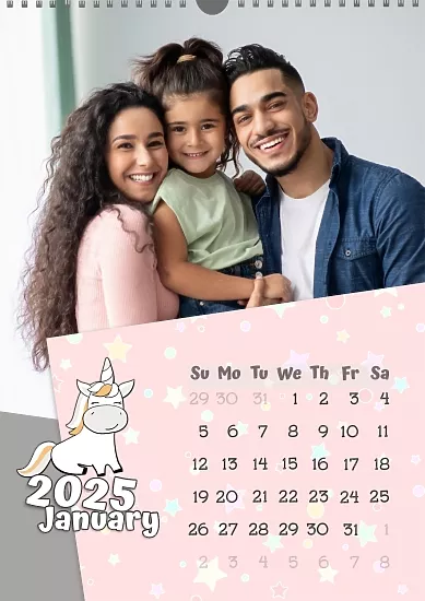 Calendar template with family photos