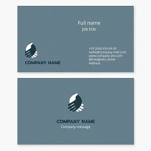 Business card template. Abstract. Two hands, handshake, partners, help. Networking company.